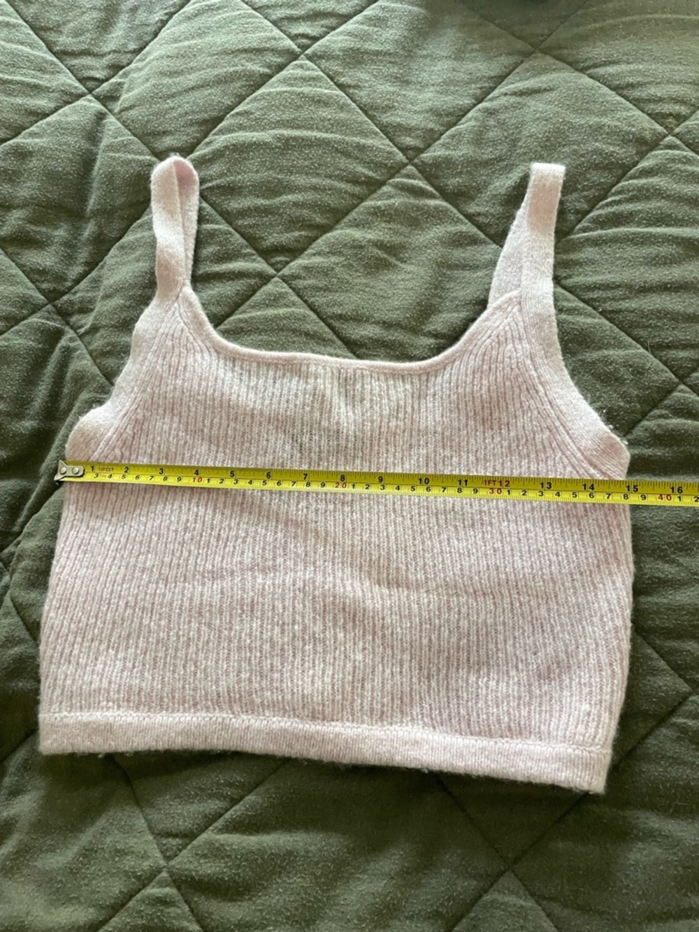 NAADAM Ribbed Spaghetti Strap Crop Top - Light Pink - Picture 6 of 9